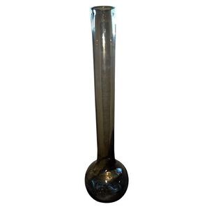Vintage Hand Blown Smokey Gray Tall Art Glass Vase 18" - Bischoff?